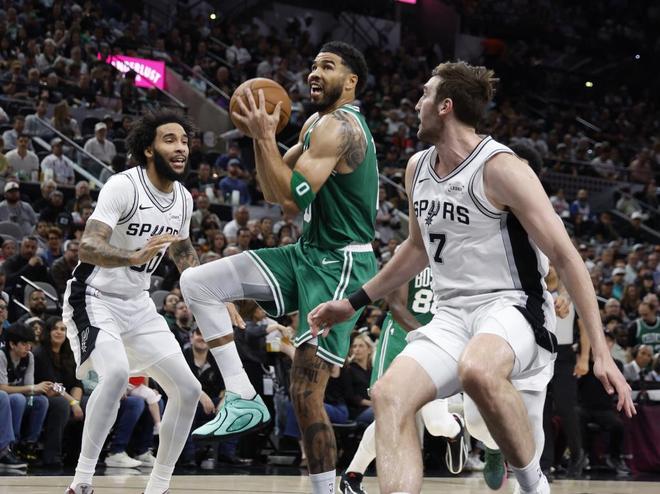 文班亚马伤退马刺双杀凯尔特人 塔图姆复出难救