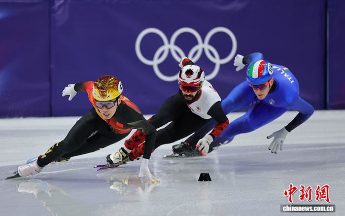 米兰冬奥会短道速滑男子5000米半决赛中国队四位